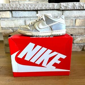 Nike Dunk Low size 5.5Y in the color Grey with original box